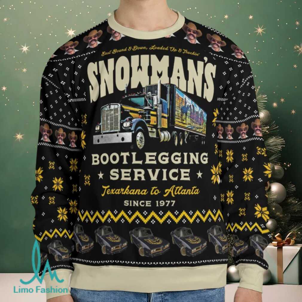 Snowman Smokey and the Bandit Ugly Christmas Sweatshirt Snowman Smokey and the Bandit Ugly Christmas Sweatshirt