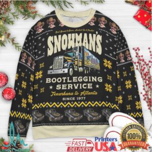 Snowman Smokey and the Bandit Ugly Christmas Sweatshirt