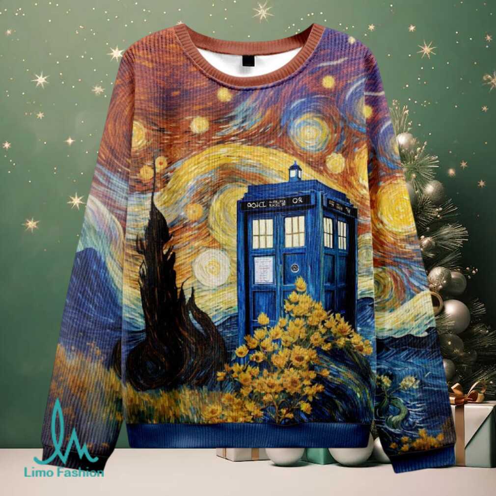 Tardis Time Travel Van Gogh Oil Painting Fuzzy Fleece Sweatshirt Tardis Time Travel Van Gogh Oil Painting Fuzzy Fleece Sweatshirt