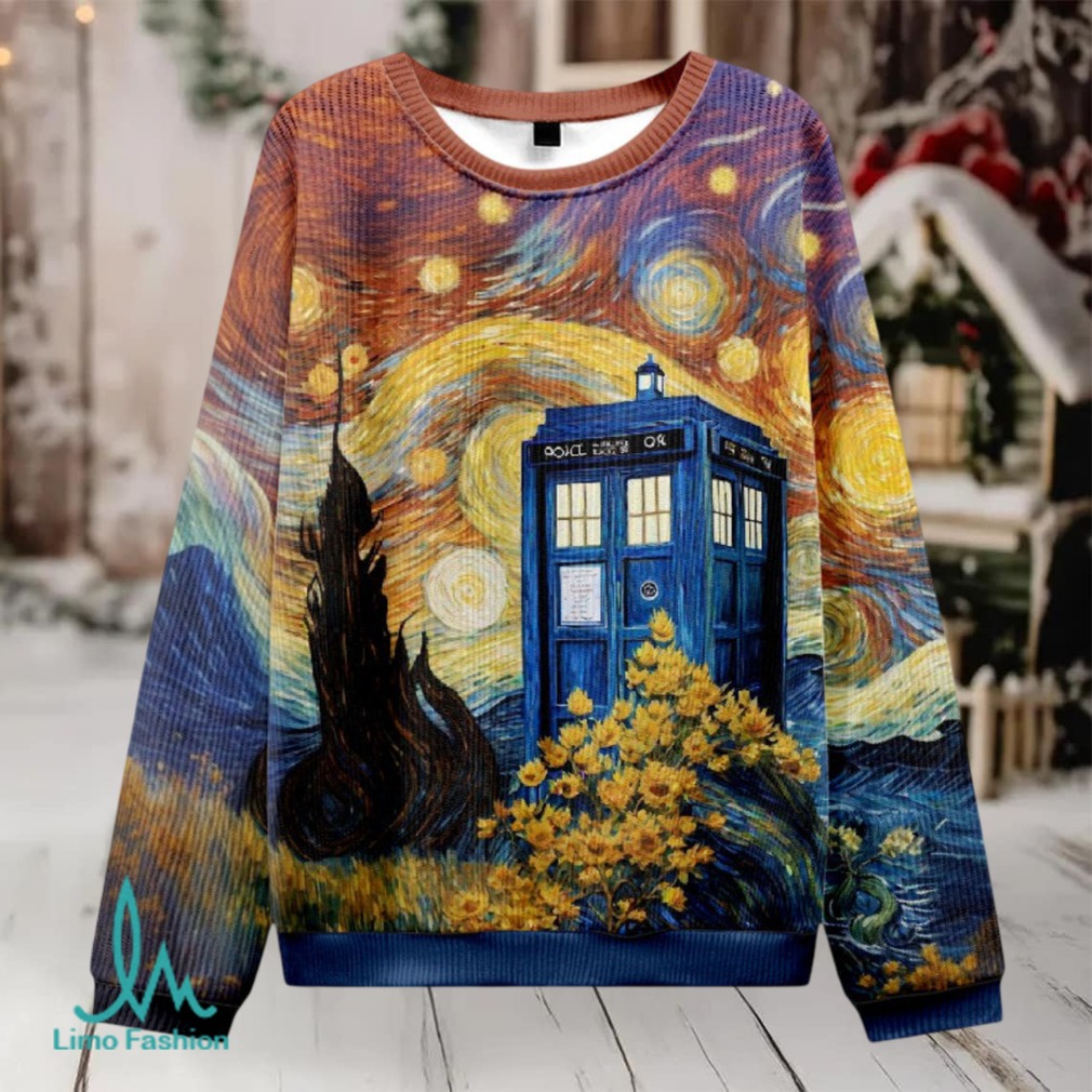 Tardis Time Travel Van Gogh Oil Painting Fuzzy Fleece Sweatshirt Tardis Time Travel Van Gogh Oil Painting Fuzzy Fleece Sweatshirt