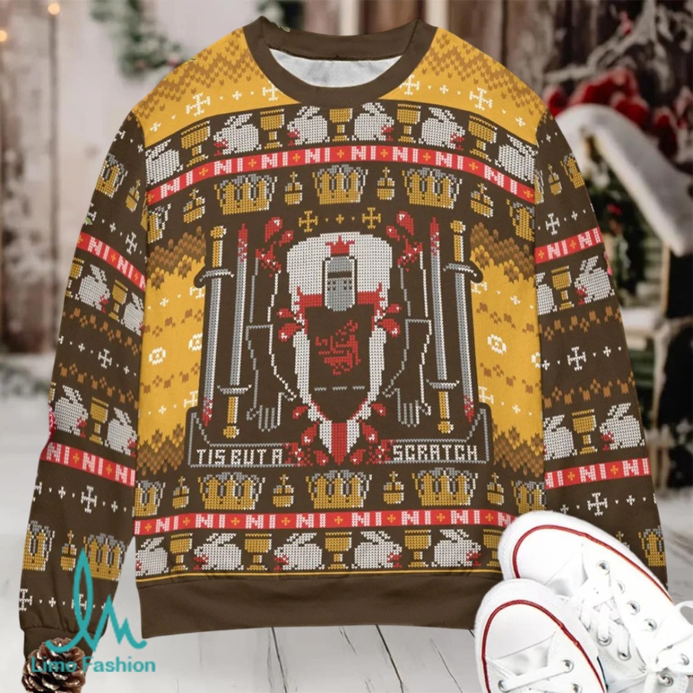 The Black Knight Scratch Monty Python Christmas Ugly Christmas Sweatshirt The Black Knight Scratch Monty Python Christmas Ugly Christmas Sweatshirt