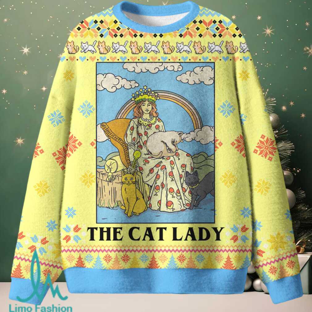 The Cat Lady Christmas Knit Sweatshirts The Cat Lady Christmas Knit Sweatshirts