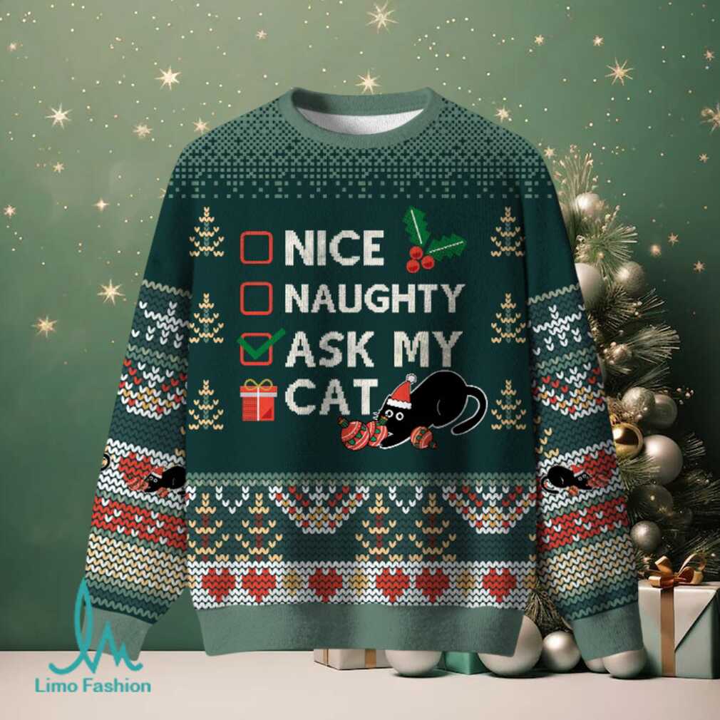 The Cat’s Christmas List Ugly Christmas Fuzzy Fleece Sweatshirt The Cat’s Christmas List Ugly Christmas Fuzzy Fleece Sweatshirt