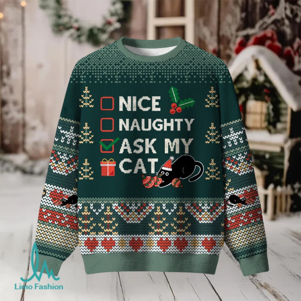 The Cat’s Christmas List Ugly Christmas Fuzzy Fleece Sweatshirt The Cat’s Christmas List Ugly Christmas Fuzzy Fleece Sweatshirt