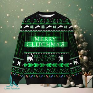 The Matrix Black Green Ugly Christmas Fuzzy Fleece Sweatshirt The Matrix Black Green Ugly Christmas Fuzzy Fleece Sweatshirt