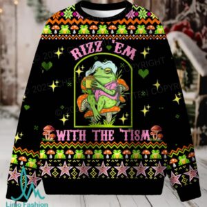 Tism Rizz Frog Christmas Knit Sweatshirt Tism Rizz Frog Christmas Knit Sweatshirt