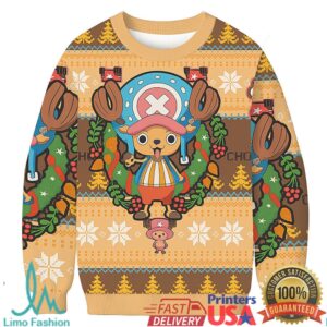 Tony Chopper One Piece Christmas Ugly Sweatshirt Tony Chopper One Piece Christmas Ugly Sweatshirt