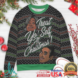 Treat Yo’ Self Holiday Ugly Christmas Sweatshirt