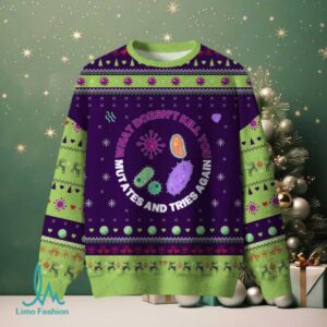 What doesn’t kill you mutates and tries again Science Ugly Christmas Fuzzy Fleece Sweatshirt What doesn’t kill you mutates and tries again Science Ugly Christmas Fuzzy Fleece Sweatshirt