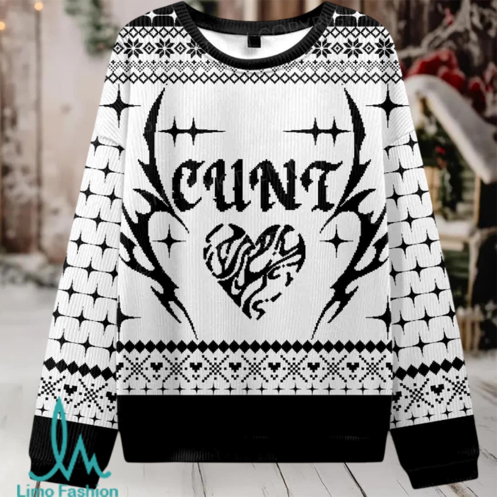 White Cxxt Christmas Knit Sweatshirt White Cxxt Christmas Knit Sweatshirt