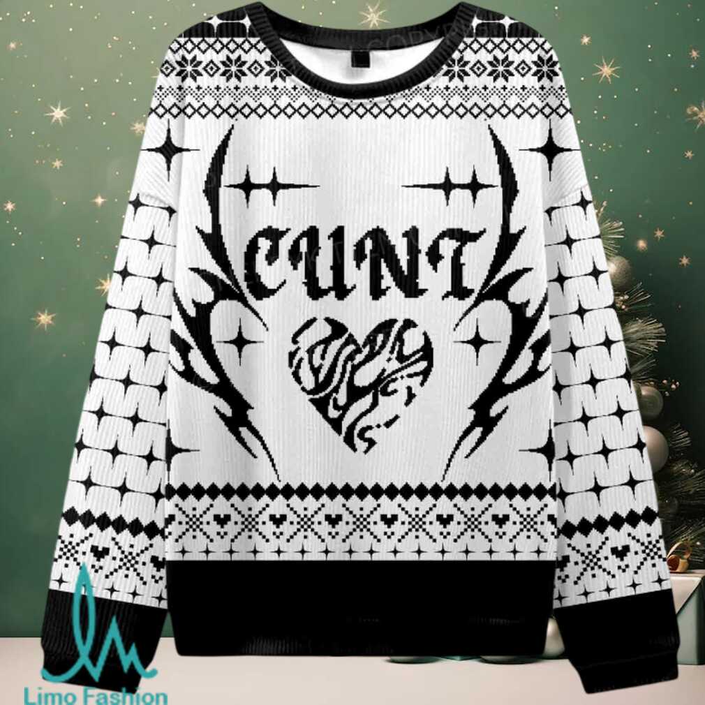 White Cxxt Christmas Knit Sweatshirt White Cxxt Christmas Knit Sweatshirt