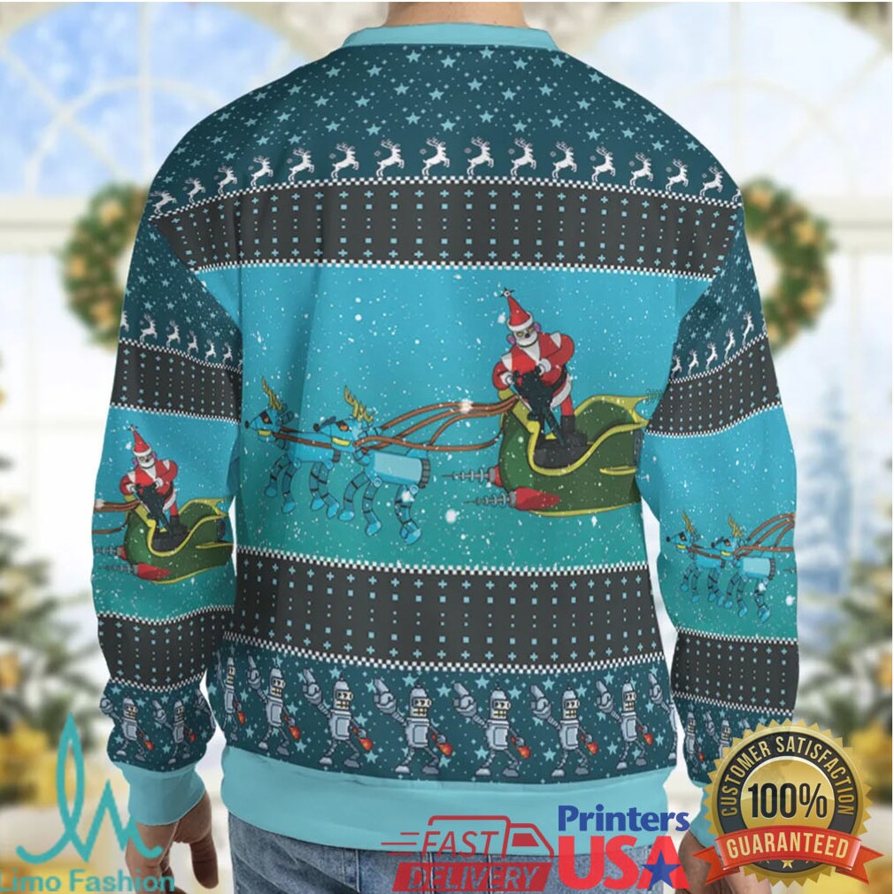 Who’s Been Naughty Robot Santa Claus Futurama Ugly Christmas Sweatshirt Who’s Been Naughty Robot Santa Claus Futurama Ugly Christmas Sweatshirt