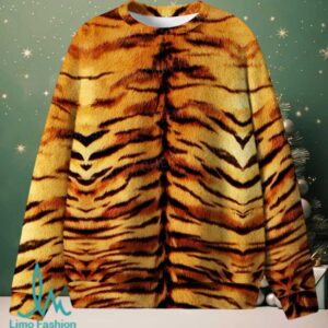 Wild Tiger Texture Christmas Knit Sweatshirt