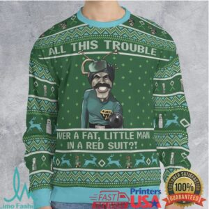 Fatman with red suit Ugly Christmas Sweatshirt