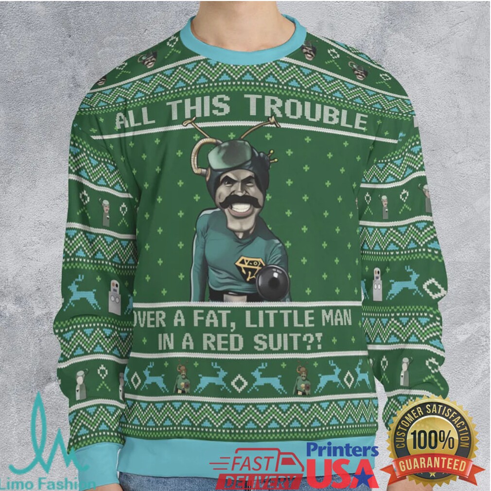 Fatman with red suit Ugly Christmas Sweatshirt