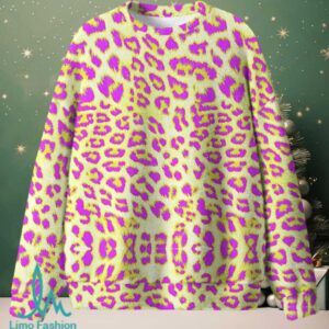 Yellow Leopard Christmas Knit Sweatshirt