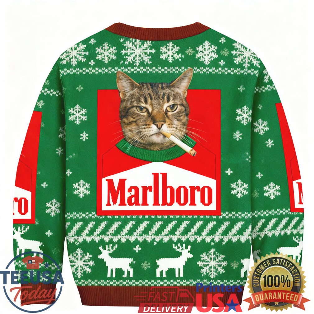 Funny Smoking Cat Christmas Ugly Sweatshirt Funny Smoking Cat Christmas Ugly Sweatshirt