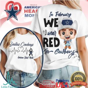 Dallas Cowboys Official NFL American Heart Month 3D Shirt Dallas Cowboys Official NFL American Heart Month 3D Shirt