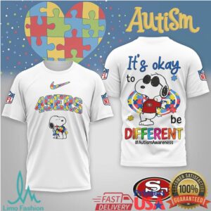 San Francisco 49ers Official NFL Autism It Is Okay To Be Different T shirt San Francisco 49ers Official NFL Autism It Is Okay To Be Different T shirt