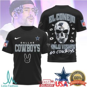 Bad Bunny x Dallas Cowboys “El Conejo” Malo Vision NFL Graphic T Shirt Bad Bunny x Dallas Cowboys “El Conejo” Malo Vision NFL Graphic T Shirt