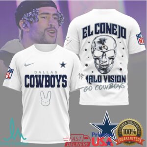 Bad Bunny x Dallas Cowboys “El Conejo” Malo Vision NFL Graphic T Shirt Bad Bunny x Dallas Cowboys “El Conejo” Malo Vision NFL Graphic T Shirt