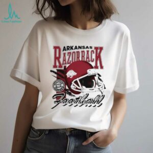 Arkansas Razorbacks hit that line varsity helmet shirt