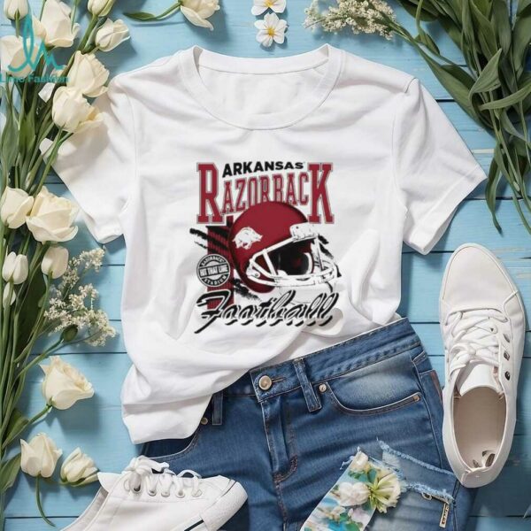Arkansas Razorbacks hit that line varsity helmet shirt