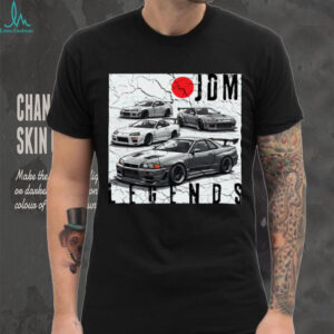 Backprint Distress JDM Legends Race Cars Japanese Flag Pullover Shirt