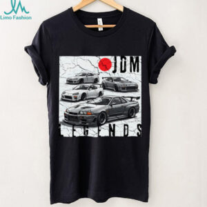 Backprint Distress JDM Legends Race Cars Japanese Flag Pullover Shirt