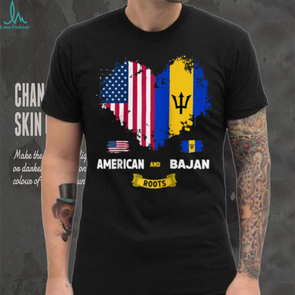 Bajan American Ideas For Barbadian USA Flag Bajan Roots Raglan Baseball Tee Shirt