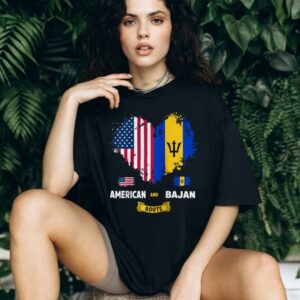 Bajan American Ideas For Barbadian USA Flag Bajan Roots Raglan Baseball Tee Shirt