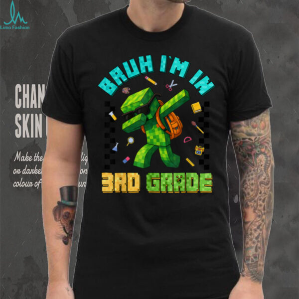 Bruh I’M In 3rd Grade Dabbing Boy Back To School Student Kid Shirt