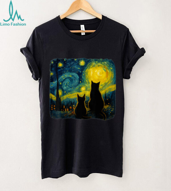 Cat Starry Night For Cat Lover Van Gogh Cat Cat Mom Cat Dad Shirt