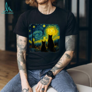 Cat Starry Night For Cat Lover Van Gogh Cat Cat Mom Cat Dad Shirt