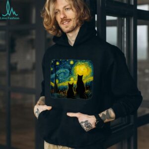 Cat Starry Night For Cat Lover Van Gogh Cat Cat Mom Cat Dad Shirt