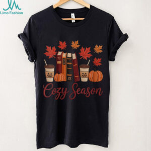 Cozy Season Autumn Leaves Books Pumpkins Fall Halloween Shirt