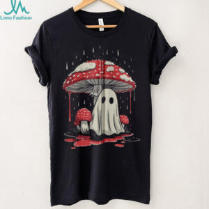 Cute Ghost Halloween Mushroom Rainy Cottagecore Spooky Zip Shirt