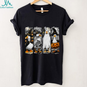 Halloween Silly Goose Witch Skeleton Ghost Pumpkin Shirt