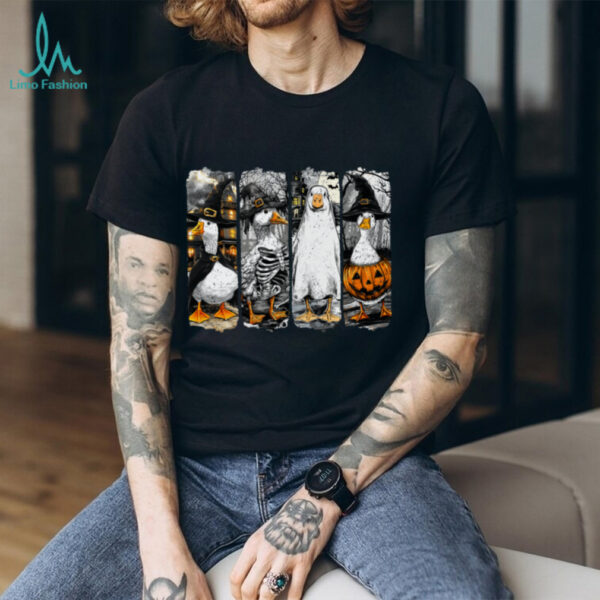 Halloween Silly Goose Witch Skeleton Ghost Pumpkin Shirt