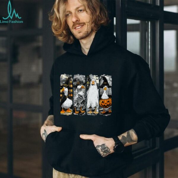 Halloween Silly Goose Witch Skeleton Ghost Pumpkin Shirt