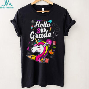 Hello 3rd Grade Back To School Unicorn Teacher Shirt