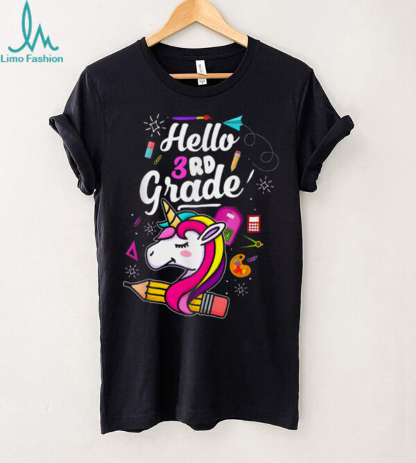 Hello 3rd Grade Back To School Unicorn Teacher Shirt