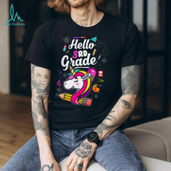 Hello 3rd Grade Back To School Unicorn Teacher Shirt