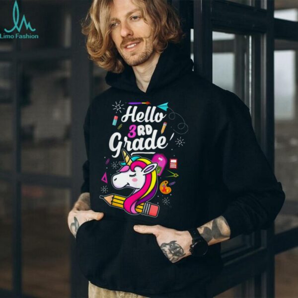 Hello 3rd Grade Back To School Unicorn Teacher Shirt