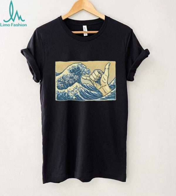 Hokusai’s The Great Wave off Kanagawa catch some waves hand sign shirt
