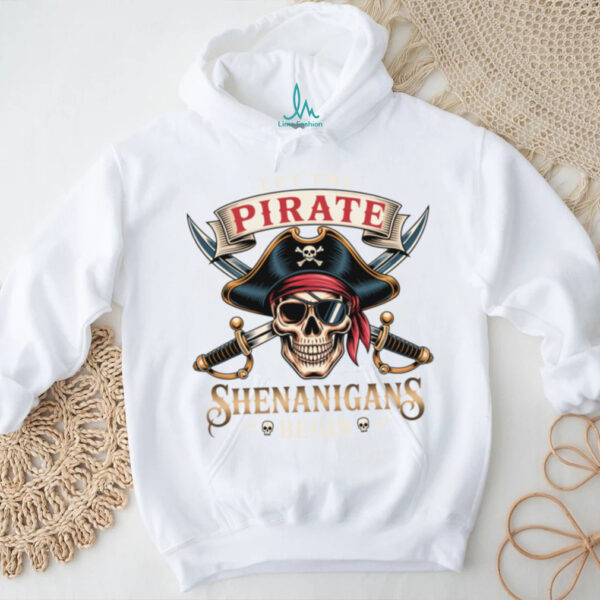 Let The Pirate Shenanigans Begin Halloween Skull Bandana Boy Pullover Shirt