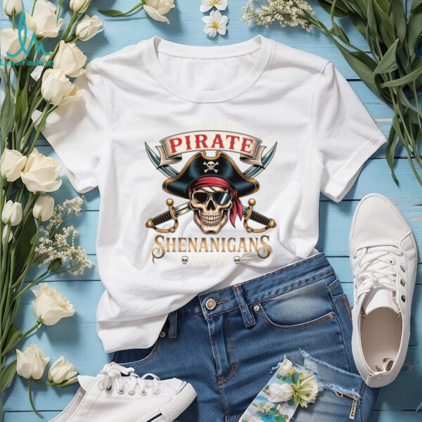 Let The Pirate Shenanigans Begin Halloween Skull Bandana Boy Pullover Shirt