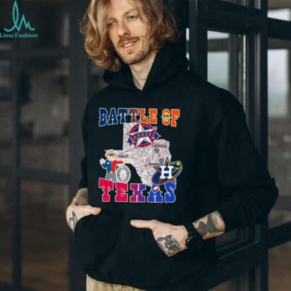 Map Houston Astros Vs Texas Rangers Battle Of Texas Shirt
