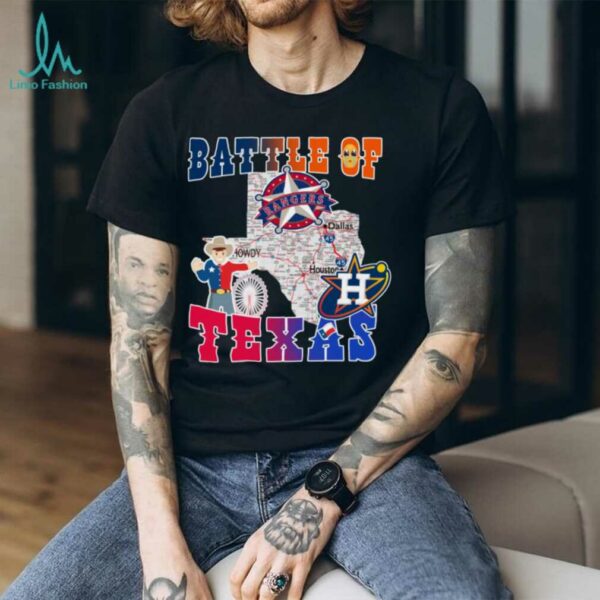 Map Houston Astros Vs Texas Rangers Battle Of Texas Shirt