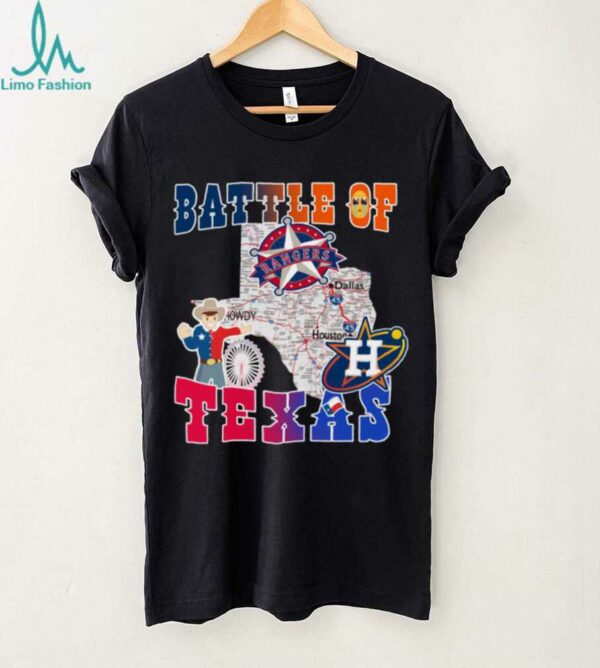 Map Houston Astros Vs Texas Rangers Battle Of Texas Shirt